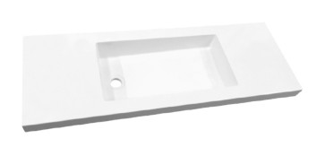 Best-design "slim" wastafel voor meubel 120 cm (ondiep) 35 cm zonder kraangat