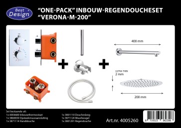 Best-design "one-pack" inbouw-regendoucheset "verona-m-200"