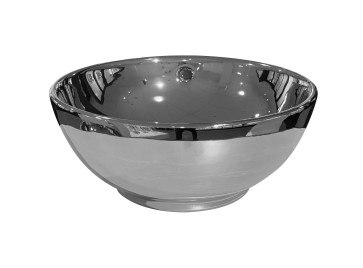 Best-design "ancona" opbouw-waskom glans-zilver diameter =38cm h=16cm