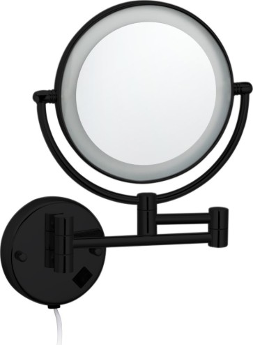 Best-design "nero-black-steiner" wand cosmeticaspiegel incl. led verlichting mat-zwart