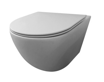 Best-design "morrano-49-zonder-spoelrand" wandcloset blinde bevestiging incl. zitting mat-grijs