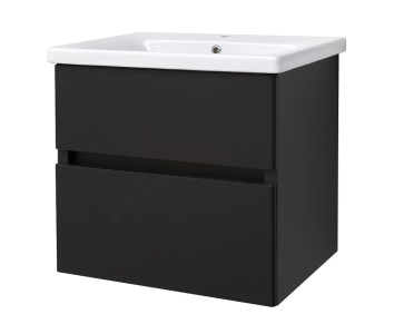 Best-design "quick-black-greeploos" meubel onderkast + wastafel 65 cm mat-zwart