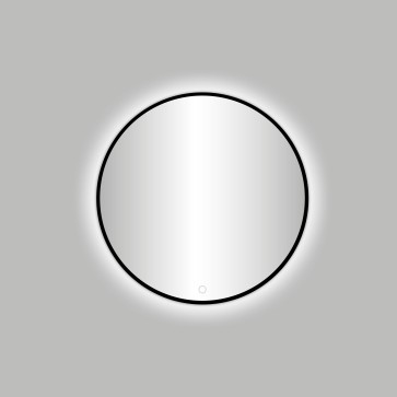 Best-design nero "venetië" ronde spiegel incl.led verlichting diameter 60cm mat-zwart