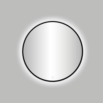 Best-design nero "venetië" ronde spiegel incl.led verlichting diameter 80cm mat-zwart