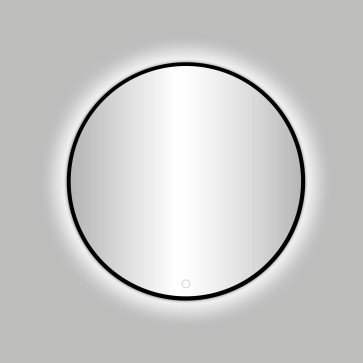 Best-design nero "venetië" ronde spiegel incl.led verlichting diameter 100cm mat-zwart
