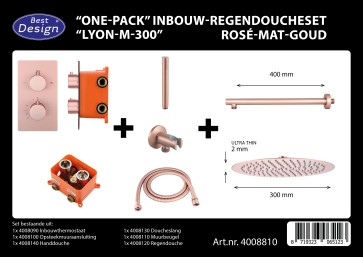 Best-design "one-pack" inbouw-regendoucheset "lyon-m-300"