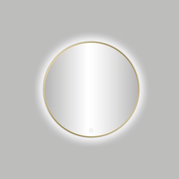 Best-design nancy "venetië-thin" ronde spiegel incl. led verlichting diameter 60cm mat-goud
