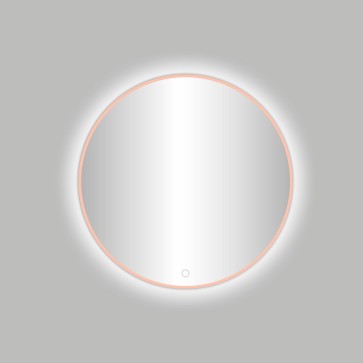 Best-design lyon "venetië-thin" ronde spiegel incl.led verlichting diameter 80cm rosé-mat-goud