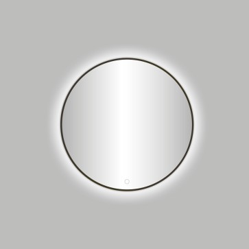 Best-design moya "venetië-thin" ronde spiegel incl. led verlichting diameter 60cm gunmetal