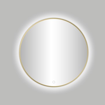 Best-design nancy "venetië-thin" ronde spiegel incl.led verlichting diameter 100cm mat-goud