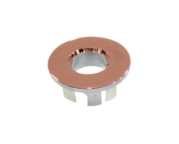 Best-design "lyon" glans-rose-goud inzet/overloop ring (open) tbv.wastafel/kom