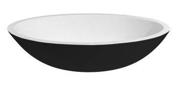 Best-design "epona" bicolor zwart/wit opbouw-waskom "just-solid" 52 cm