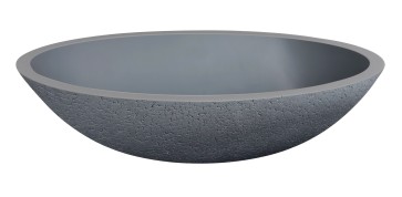 Best-design waskom "craquelé-stone" lava-grijs ovaal "just-solid" 52 cm