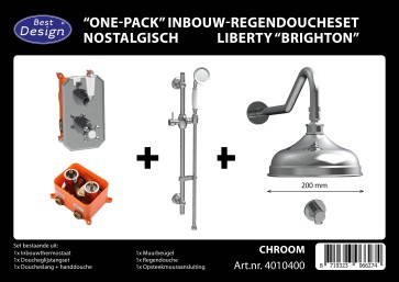 Best-design "one-pack" liberty "brighton" nostalgische thermostatische inbouw-regendoucheset