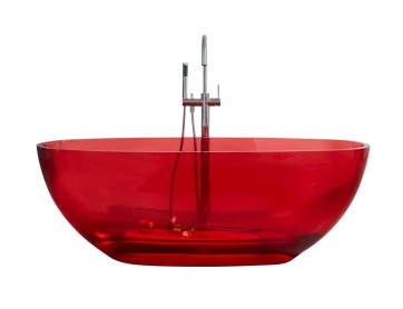Best-design color "transpa-red" vrijstaand bad 170x78x56cm
