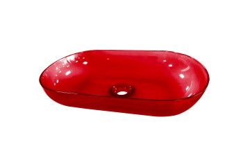 Best-design opbouw-waskom color "transpa-red" 54x34x12cm