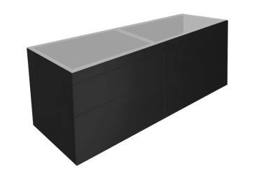 Best-design "beauty-140-mat-zwart greeploos" meubel onderkast 4-laden