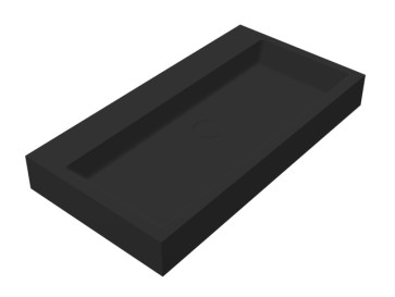 Best-design "nero-opera-80" wastafel "just-solid" 80x42x10cm zwart