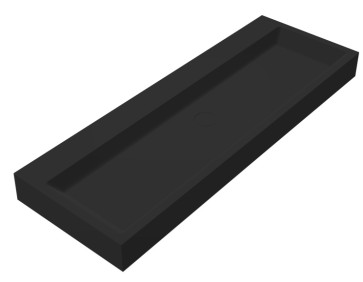 Best-design "nero-opera-120" wastafel "just-solid" 120x50x11cm zwart