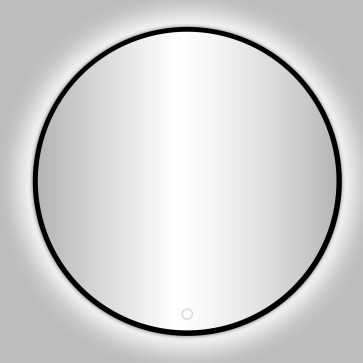 Best-design nero "venetië" ronde spiegel incl.led verlichting diameter 140cm mat-zwart