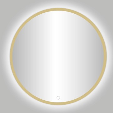 Best-design nancy "rivoli" ronde spiegel incl. led verlichting diameter 140cm mat-goud