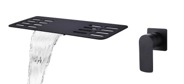 Best-design "nero-emotie" waterval-planchet-inbouw-wandmengkraan mat-zwart