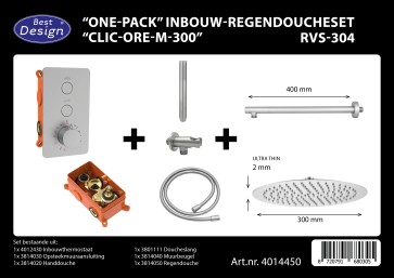 Best-design "one-pack" inbouw-regendoucheset "clic-ore-m-300"