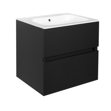 Best-design "splash-black-greeploos" meubel onderkast 2 laden zonder wastafel 60cm