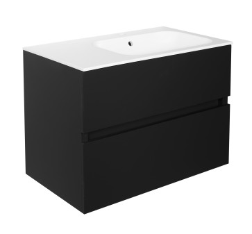 Best-design "splash-black-greeploos" meubel onderkast 2 laden zonder wastafel 80cm