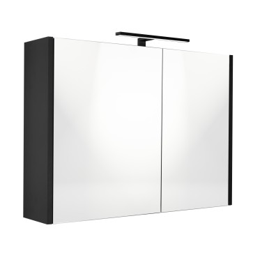 Best-design "happy-black" mdf spiegelkast + verlichting 80x60cm