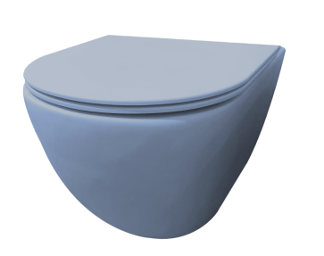 Best-design "morrano-49-zonder-spoelrand" wandcloset blinde bevestiging incl. zitting mat-lichtblauw