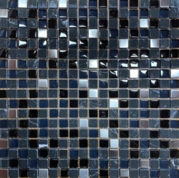 Mozaiek 15mm edel schwarz 30x30cm