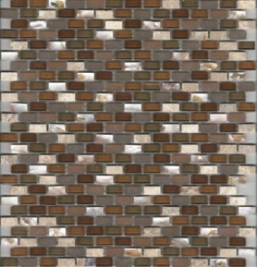 Mozaiek mos miniperla brown 30x30cm