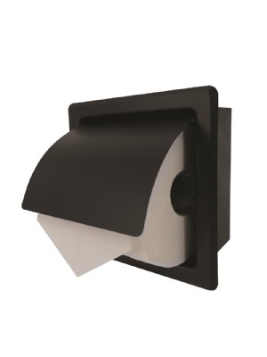 Inwall inbouw toiletrolhouder rvs mat zwart