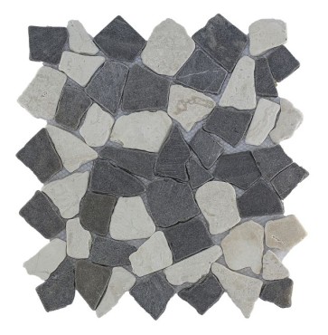 Mozaiek mix white darkgrey 29,4x29,4