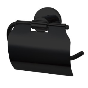 Best-design "nero" toiletrolhouder met klep mat-zwart