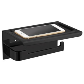 Best-design "phone" toiletrolhouder "nero" mat-zwart (zonder telefoon)