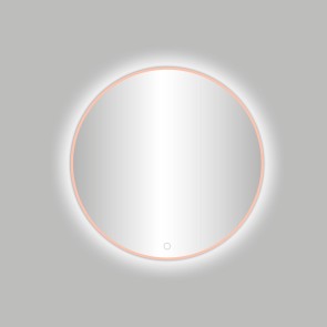 Best-design lyon "venetië-thin" ronde spiegel rosé-mat-goud incl.led verlichting diameter  80 cm