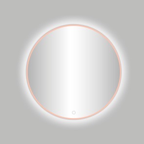 Best-design lyon "venetië-thin" ronde spiegel incl.led verlichting diameter 100cm rosé-mat-goud