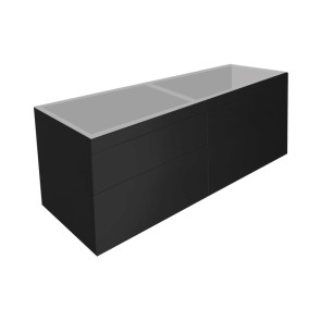 Best-design "beauty-120-mat-zwart-greeploos" meubel onderkast 4-laden