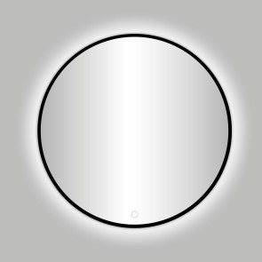 Best-design nero "venetië" ronde spiegel zwart incl.led verlichting diameter  120 cm