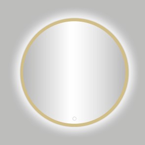 Best-design nancy "rivoli" ronde spiegel incl. led verlichting diameter 120cm mat-goud