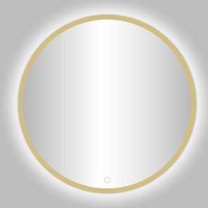 Best-design nancy "rivoli" ronde spiegel incl. led verlichting diameter 140cm mat-goud