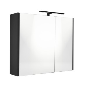 Best-design "happy-black" mdf spiegelkast + verlichting 60x60cm