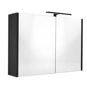Best-design "happy-black" mdf spiegelkast + verlichting 100x60cm