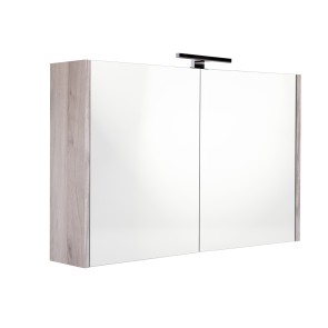 Best-design "happy-grey" mdf spiegelkast + verlichting 100x60cm