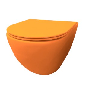 Best-design "morrano-49-zonder-spoelrand" wandcloset blinde bevestiging incl. zitting mat-oranje