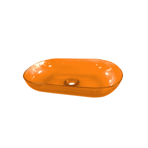 Best-design opbouw-waskom color "transpa-orange" 54 x 34 x 12 cm