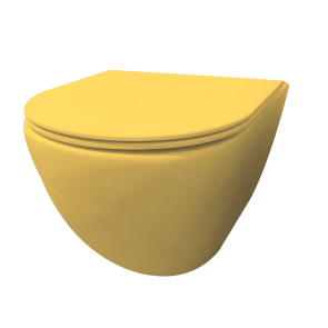 Best-design "morrano-49-zonder-spoelrand" wandcloset blinde bevestiging incl. zitting mat-geel