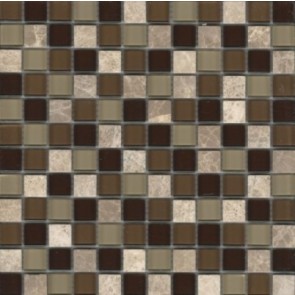 Mozaiek mos 23mm bruin beige 2,3x2,3x0,8